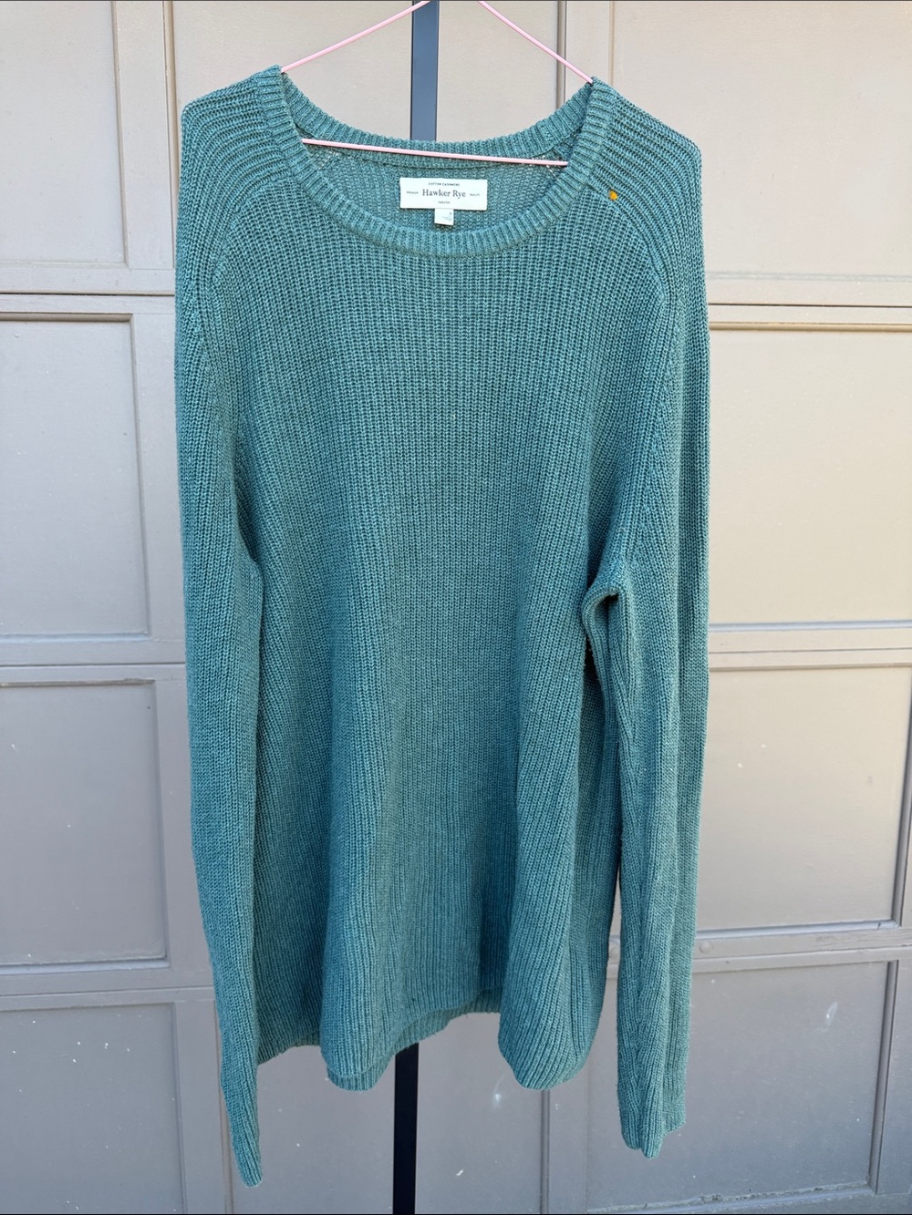 Hawker Rye Teal Ribbed Crewneck Sweater